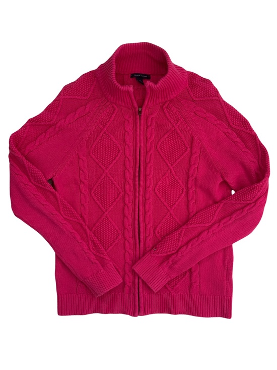 Tommy Hilfiger Sweaters - Tommy Hilfiger Pink Cable Knit Full Zip Sweater Cardigan L